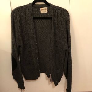 Jockey Cardigan Elbow Patches Gray Size Medium